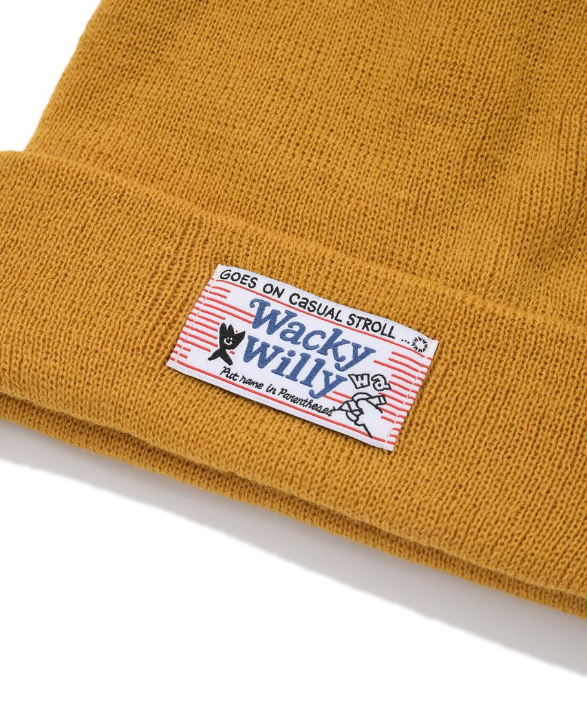 WACKY WILLY Label Beanie Mustard