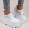 Fashion Fashion Black White Chunky Sneakers Gothic Platform Wedge Shoes for Woman 2025 Thick Bottom Mesh Breathable Sneakers Plus Size