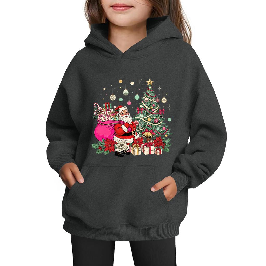 Sweatshirts For Teen Girls Hoodies Long Sleeve Drawstring Pullover Cute Printed Oversized Hoodie Christmas
