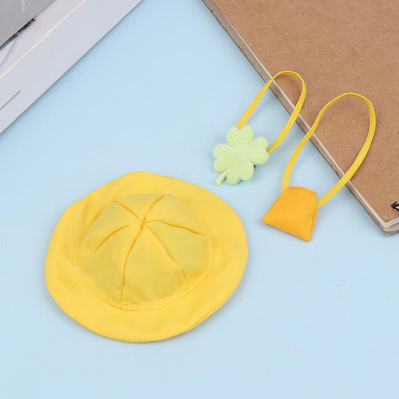 Mini Doll Hat For Dollhouse Miniature 10Cm Doll Color Match Hats Kawaii Cute Bag Dolls Accessories For Kids Girls Toys