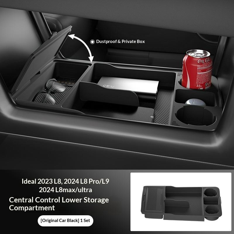 Suitable for Ideal L8/l9 Center Console Underneath Storage Box Silicone Double-layer Organizer Tray Car Interior Accessories