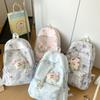 Schoolbag Bear Print Tie-dye Design Backpack Unisex Korean Version Student Schoolbag Lightweight and Versatile Travel Backpack