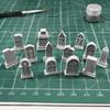 Halloween Tabletop Decoration 14 Pcs Mini Tombstone Model, 3D Printed Miniature Cemetery Gravestone Scenery Props for Gaming Decor, Diorama