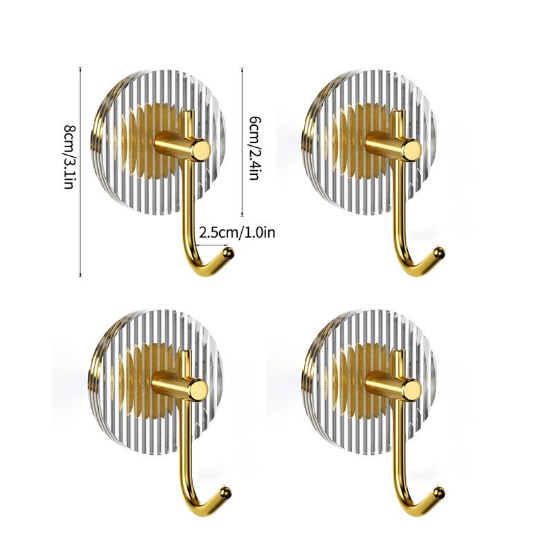 4PCS Luxury Wall Hook Home Decor Strong Adhesive Bathroom Towel Rack No Punching Hanging Coat Hanger Door Back Key Bag Holder