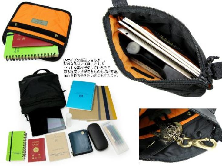 Porter Force Vertical Shoulder Bag (Black)