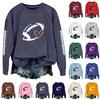 Unisex Printed Neck Long Sleeve Raglan Sweatshirt for Casual Everyday Wear