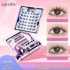 Life Girls Transparent Stem Cat Elf Adhesive-Free Curly False Eyelashes with Jelly Glue Strip