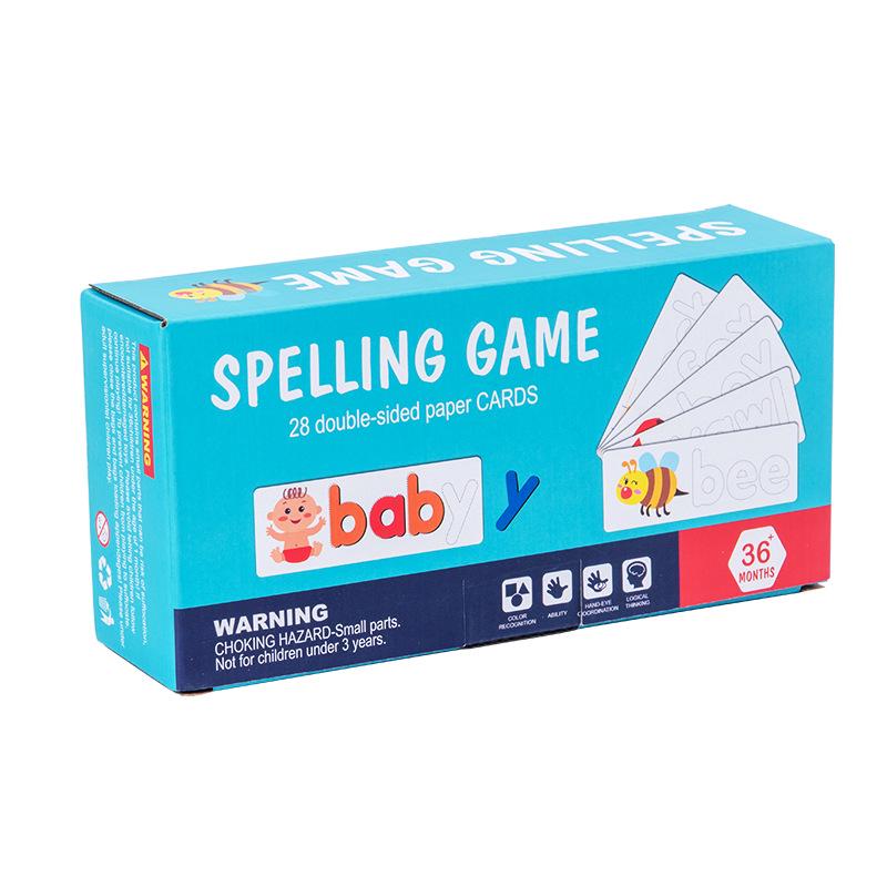 English Wooden Children's Spelling Game: Early Education Cognitive Toys for Fun Learning