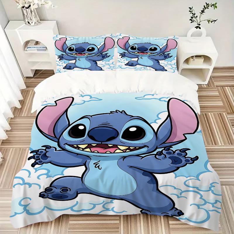 Stitch Clouds Print 3Pcs Bedding Setduvet Cover With 2 Bedropillowcase Home Birthday Gift