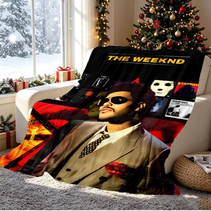 The Weeknd R&B Pattern Blanket for Home Decoration, Bed, Sofa, Car Travel, Camping, Suitable for All Seasons, Birthday Christmas Gift