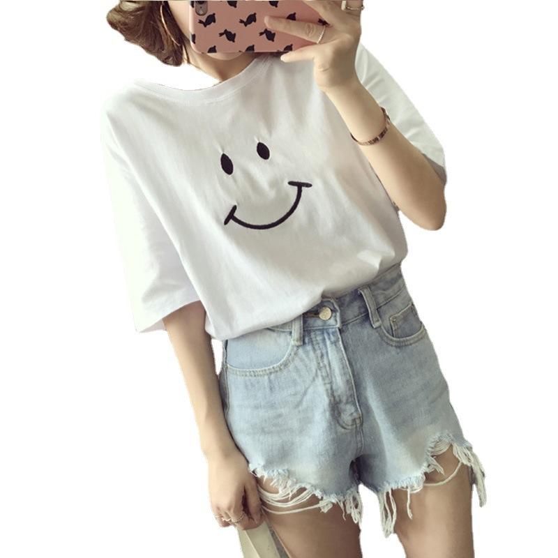 New Summer Korean Style Student Women's Short-sleeved T-shirt for Female Students' Clothes Loose Top Base Shirt for Women