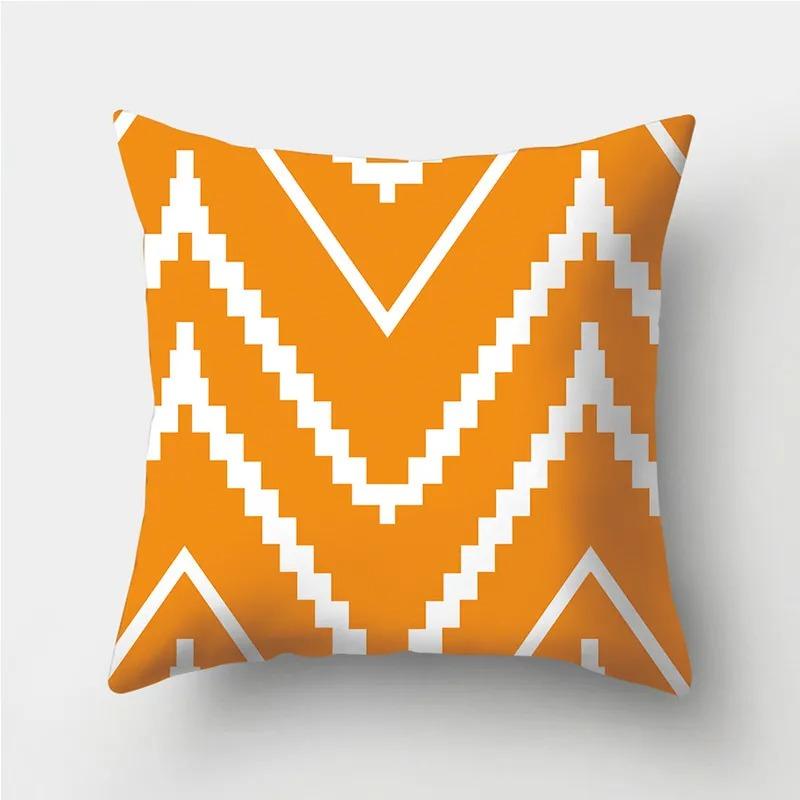 Orange Warm Color Irregular Pattern Series Pillowcases Geometric Striped Pillowcases Sofa Car Sofa Living Room Decoration