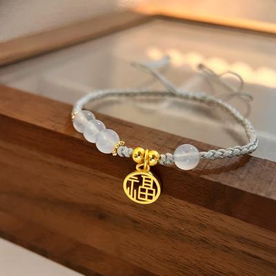 Xiaofu Marke Handseil Damen Sommer Ist Klein, Exquisit und Schlichtes Design, Fu Zeichen Armband Kann in der Größe Verstellt Werden