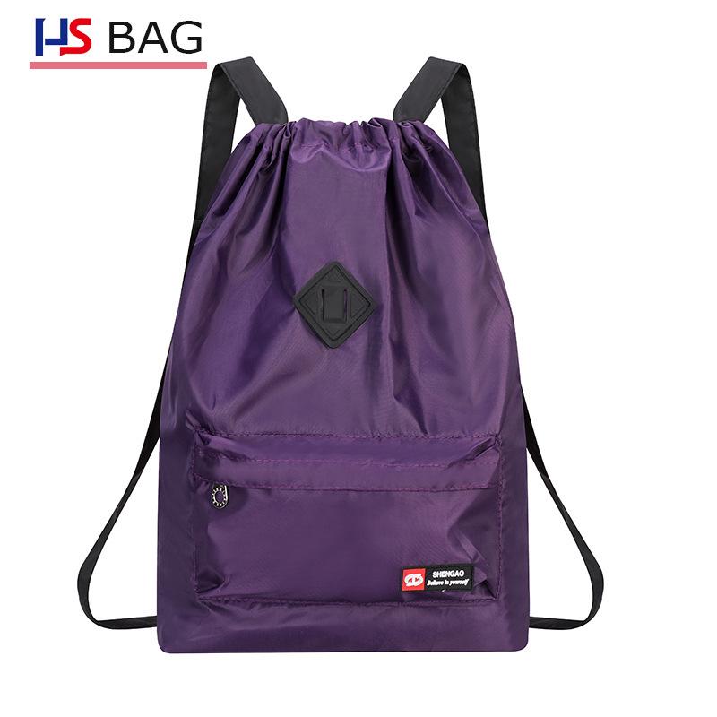 Damen Rucksack im koreanischen Stil für Outdoor und Freizeit, große Kapazität, Oxford-Gewebe, mit Kordelzug