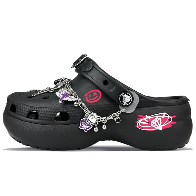 Crocs Classic Platform Clog Clogs Women's Black Pink