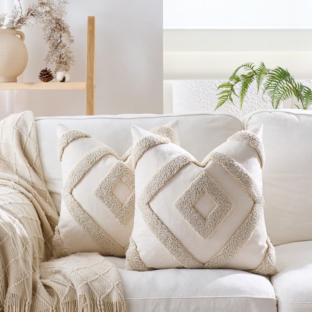 2 Stück Boho Chic Gewebte Abstrakte Kissenbezüge Getuftete Weiche Luxus Dekorative Kissenbezüge Für Sofa Bett Wohnzimmer Ästhetisch