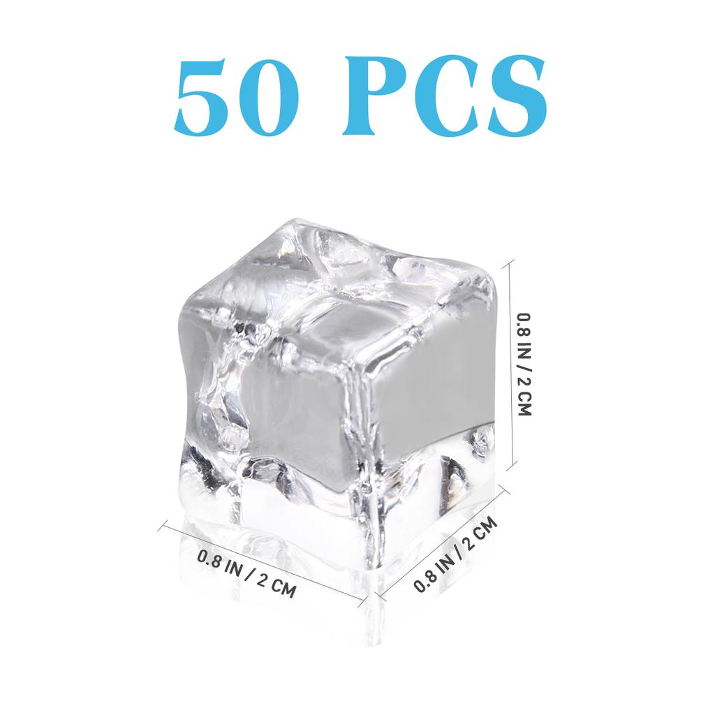 50 Stück klare künstliche Eiswürfel aus Acryl, unregelmäßige Form, Vasenfüller, künstlich, für Fotografie-Requisiten, Hochzeits- und Party-Dekorationen, Eis
