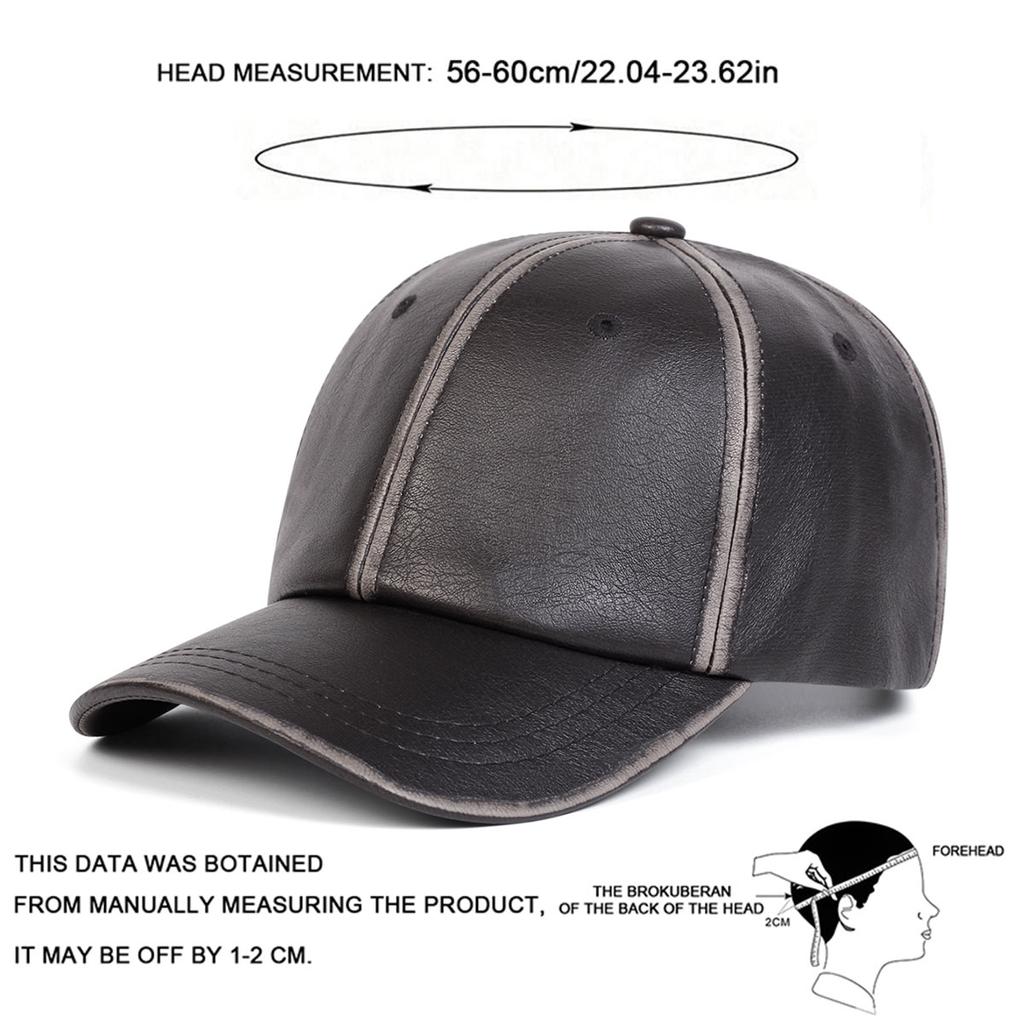 Unisex Hand Scrubbing PU Leather Adjustable Versatile Baseball Hat Trucker Hats Spring Autumn Outdoor Leisure Hats Travel Accessories for Women Men