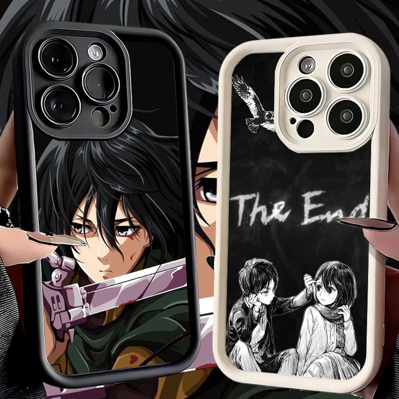 Phone Case for iPhone 17 Air 16E 15 16 Pro Max A-Attack On T-Titan Mikasa Cover 14 Plus 13 12 Mini Soft Shell Silicone Fundas