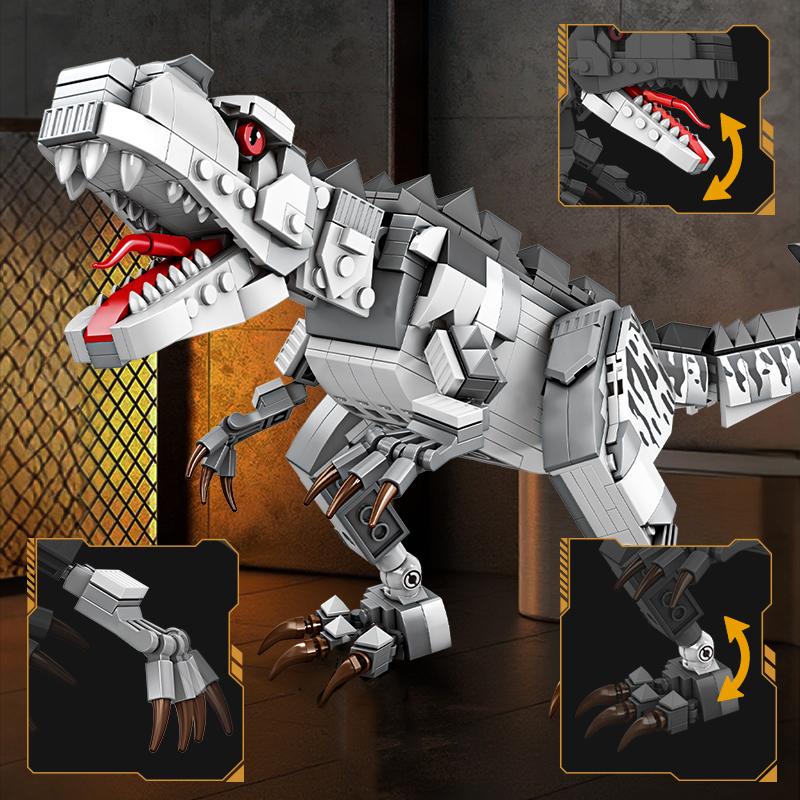 Dinosaurier Bausteine Set T-Rex Modell Dinosaurier Welt Tier Architektur Bausteine Weihnachtsgeschenk für Jungen Mädchen Kinder