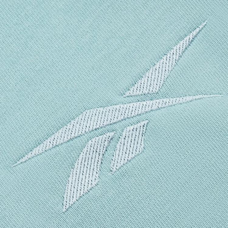 Reebok Beats Pocket Tee Solid Color Knitted Half High Neck Loose Short Sleeve T-Shirt Unisex Tops Blue 23RCS421UGB1