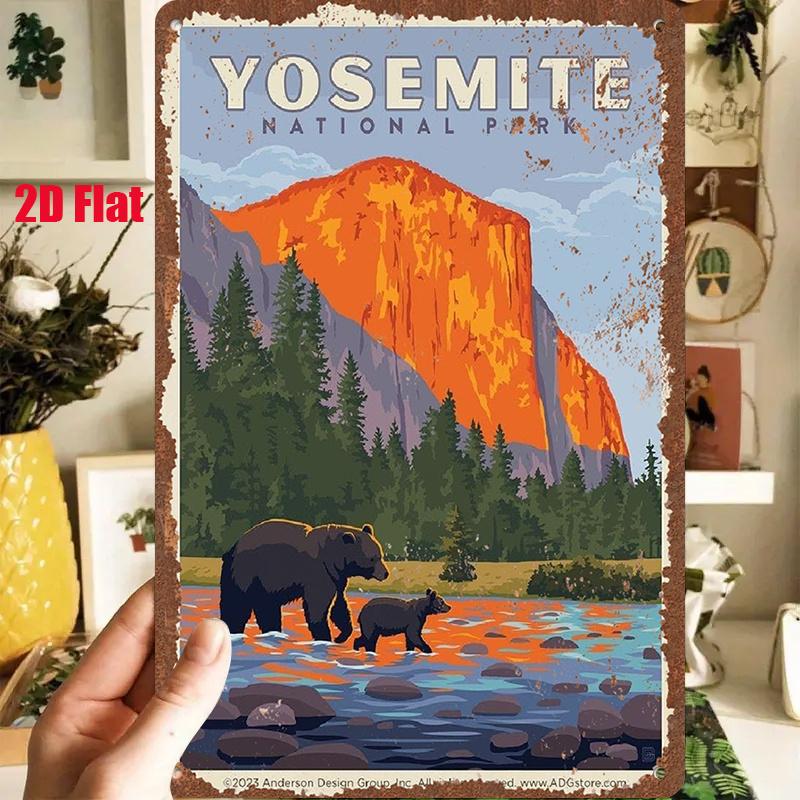 D Flat pc DFlat Metal Sign Retro Metal Painting Yosemite National Park XInXCm Retro Style Metal Painting Depic