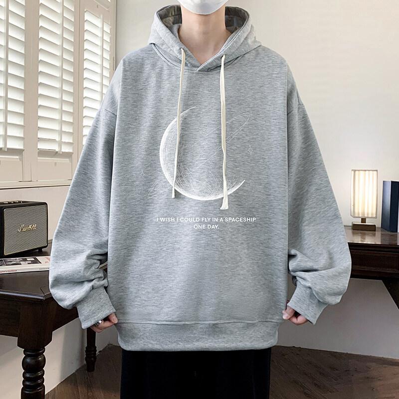 Frühlings-Übergrößen-Sweatshirt für Herren mit Kapuze, locker, für Übergewichtige, für Teenager, modisch, vielseitig, bedruckte Jacke