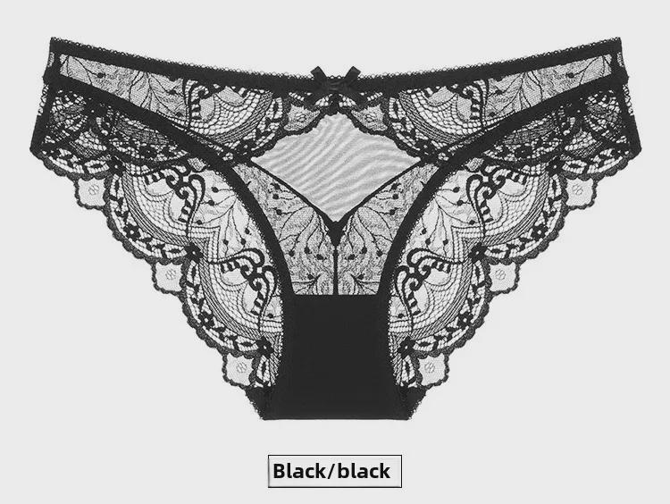 Red Lace Mid-Waist Sexy Panties for Women, Plus Size, Seamless Design