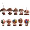 Festival Santa Parachute Hanging Ornament For Holiday Decors And Auto Interior Wooden Christmas Decoration With Reusable Design