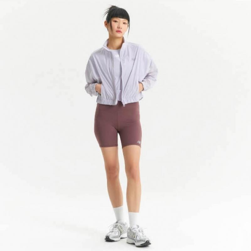 New Balance Jacket Lqj Nbnme2w412 70 Women Lightweight Semi Crop Stand Neck Wovenza