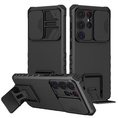 For Samsung S25 Ultra Portable Stand Lens Cover Case for Samsung Galaxy S25 Ultra S23 S22 S24 FE Plus 5G Cases