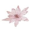 Glitter Artificial Poinsettia Flower Pink Sequins Flower  Christmas Decoration