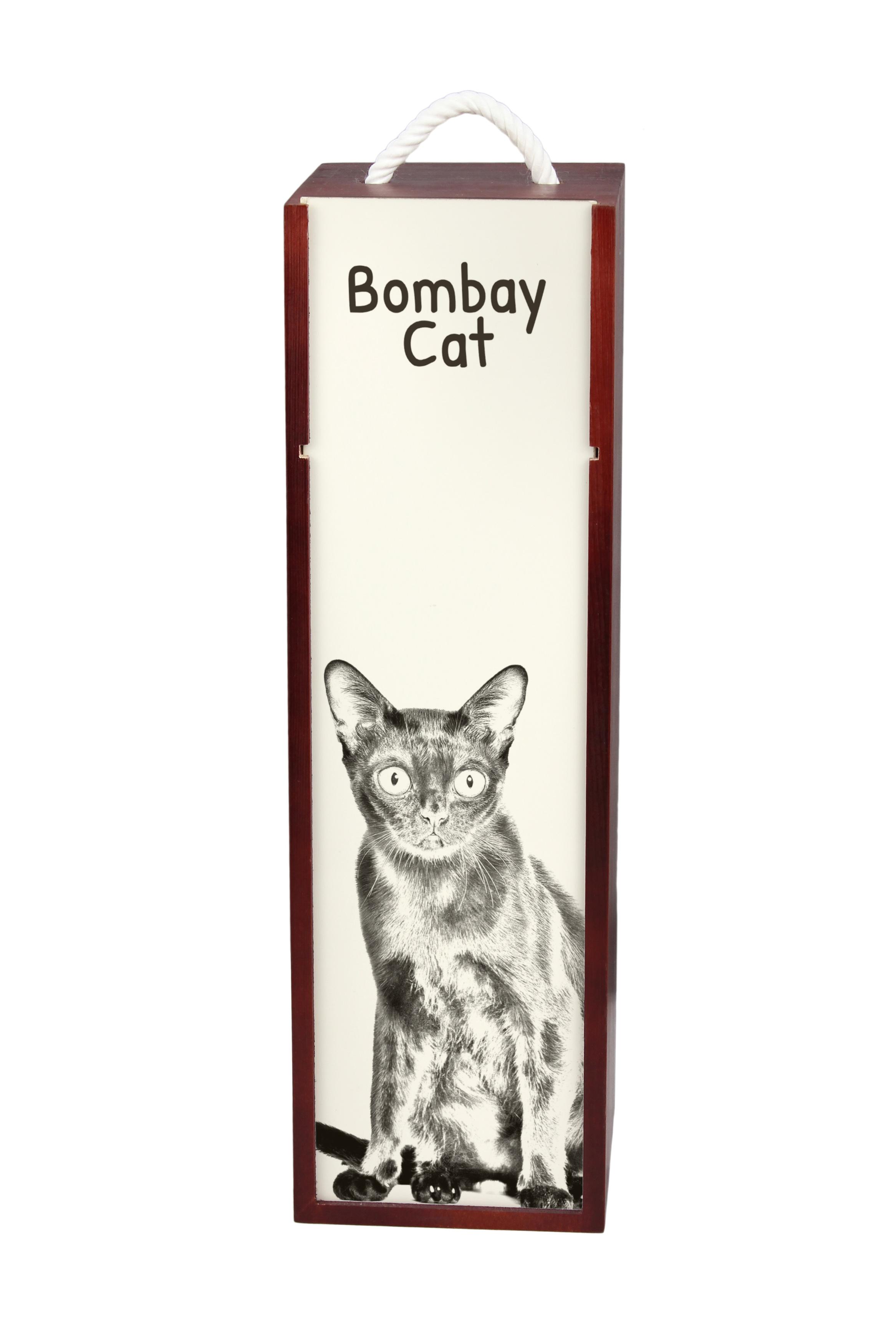 

Bombay - винна коробка з котом, коробка для алкоголю з графікою, персоналізована подарункова коробка від бренду Art-Dog коричневий