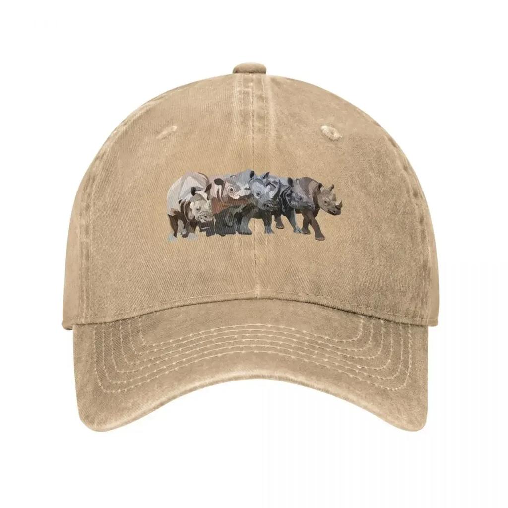 Rhino Species Baseball Cap Sun Hat For Beach Custom Cap Men Hats Womens