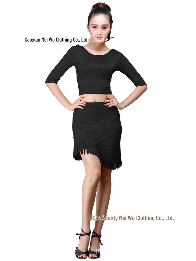 Adult Tassel Irregular Mini Skirt for Latin Dance Performance
