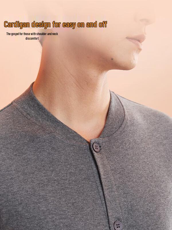 Hengyuanxiang Men's Pure Cotton Antibacterial Thermal Underwear Set