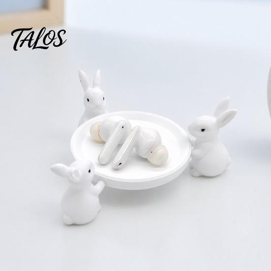 Talos 3D Printed Cute Rabbit Tray Figurine, Multi-Functional Desktop Storage Holder for Headphones Jewelry Small Trinkets, Stable White Ring-Shaped