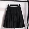 2025 Women's White A-line High Waist Pleated Summer Skirt
