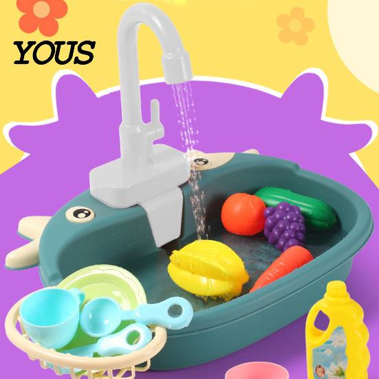 Leak-proof Kids Faucet Pretend Play Sink Toy Replacement, Electric Water Circulation Child Safe Kitchen for Kitchen, Dishwasher Role Interactive