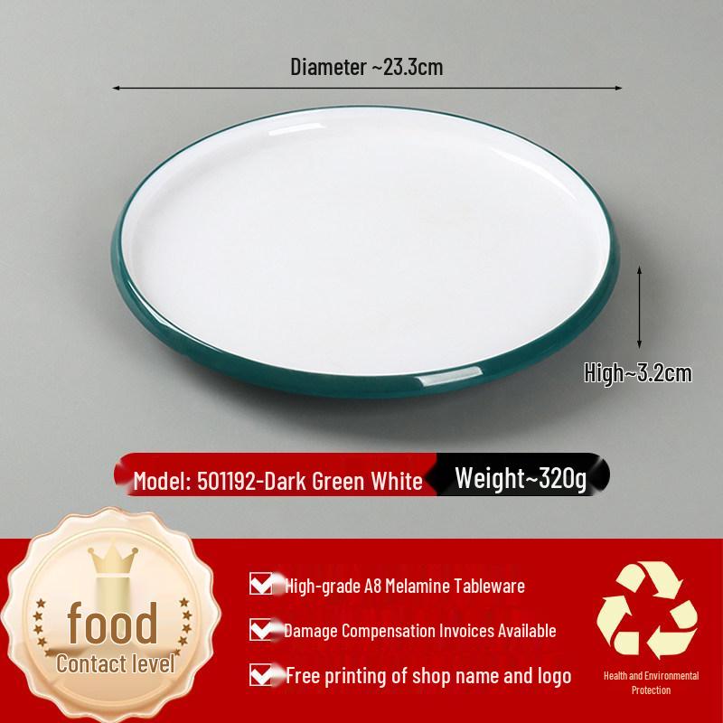 Two-Tone Melamine Round Plate for Restaurants and Hotels