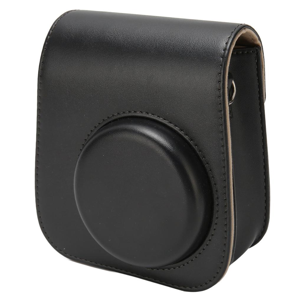 Protective Camera Case PU Leather Pure Color Camera Carrying Bag with Strap for Camping Travel