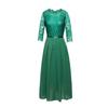 Women's Solid Color Three-quarter Sleeve Round Neck Long Lace Evening Dress