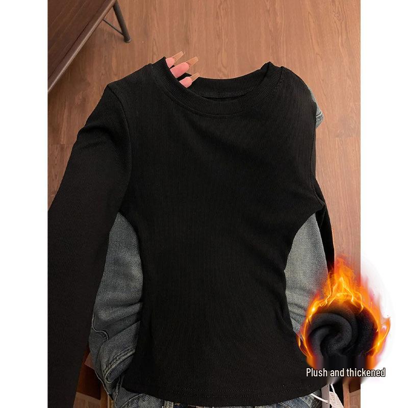 Damen Slim Fit Langarm Weißes T-Shirt - Herbst 2025 Taillenschnürung Unterwäsche