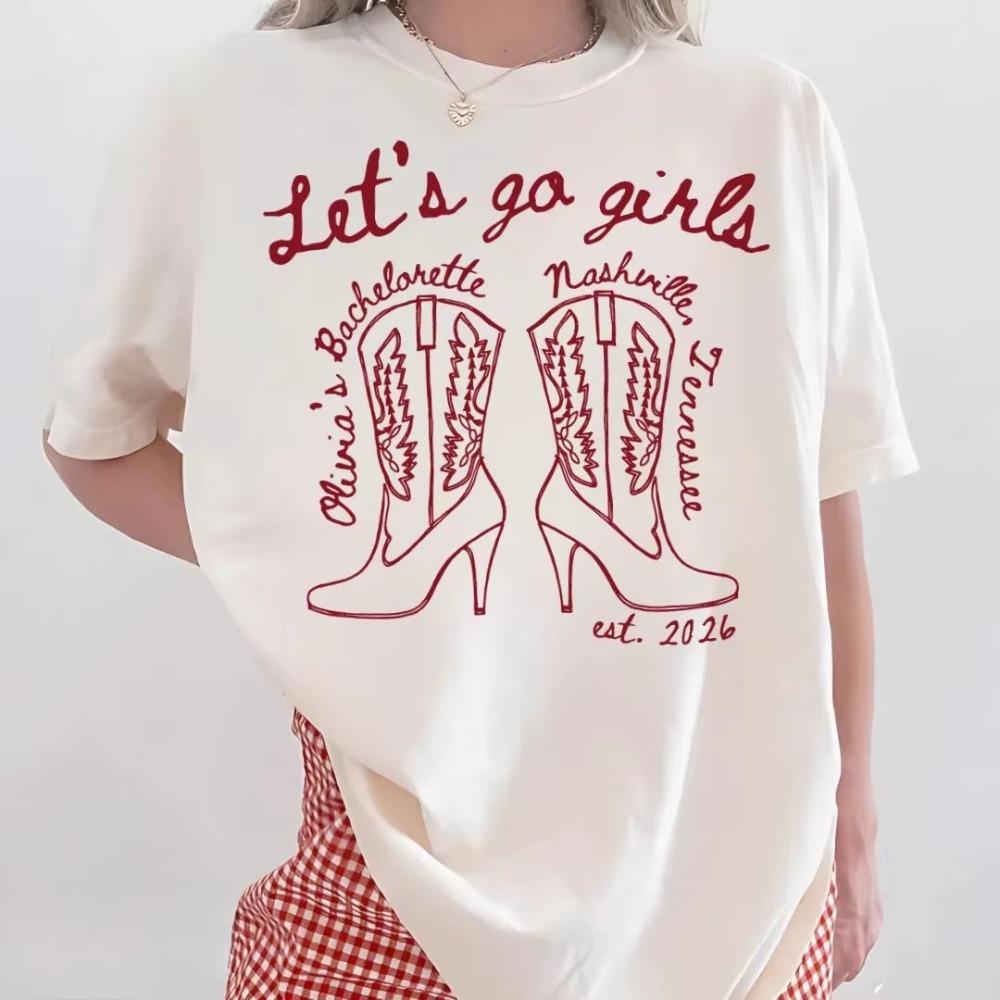 

Custom Nashville Bachelorette Shirt Lets Go Girls Cowgirl Bach Shirt Western Bachelorette Personalized Girls Trip Shirt S