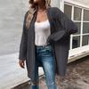 European and American New Women's Twist Sweater Women's Cardigan Jacket Large Size Solid Color Loose V-neck Long Knitted Sweater