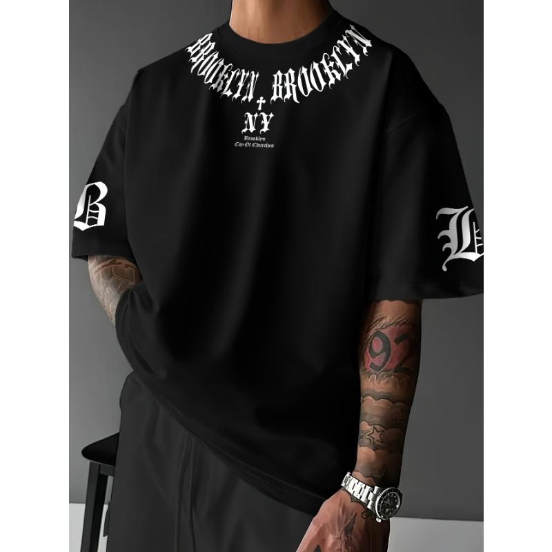 The new men's T-shirt for summer 2025 is a casual fashionable sporty breathable soft and simple 3D letter print