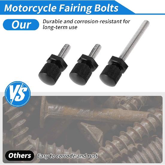 Parafusos para Para-brisa para Harley Davidson Touring Street Glide/Street Glide Specials 14-24 1 Peça Parafuso Longo 2 Peças Parafusos Curtos Liga de Alumínio Preto