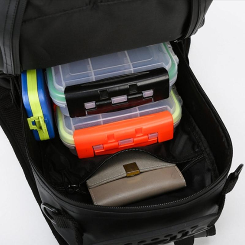 Fishing Backpack with Rod Holder Large Capacity Water Resistant Fishing Tackle Bag for Outdoor Fishing, Camping, Hiking