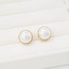 Women's Classic Big Pearl Plump Gold Earrings