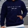 Men's 2025 Trendy Letter Print Hooded Sweatshirt - Loose Fit Pullover for Spring & Autumn